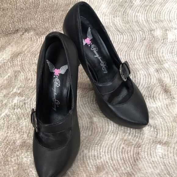 PENNY LOVES KENNY Mary Jane Pointed Toe Heels Black 5.5 EUC - Picture 2 of 8
